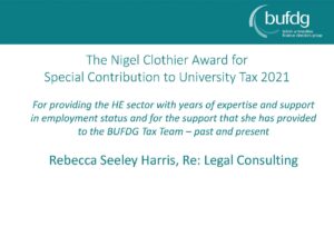 BUFDG Nigel Clothier Award for University Taxation 2021